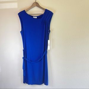 Calvin Klein Sleeveless Belted Royal Blue Mini Dress Size 12 NWT